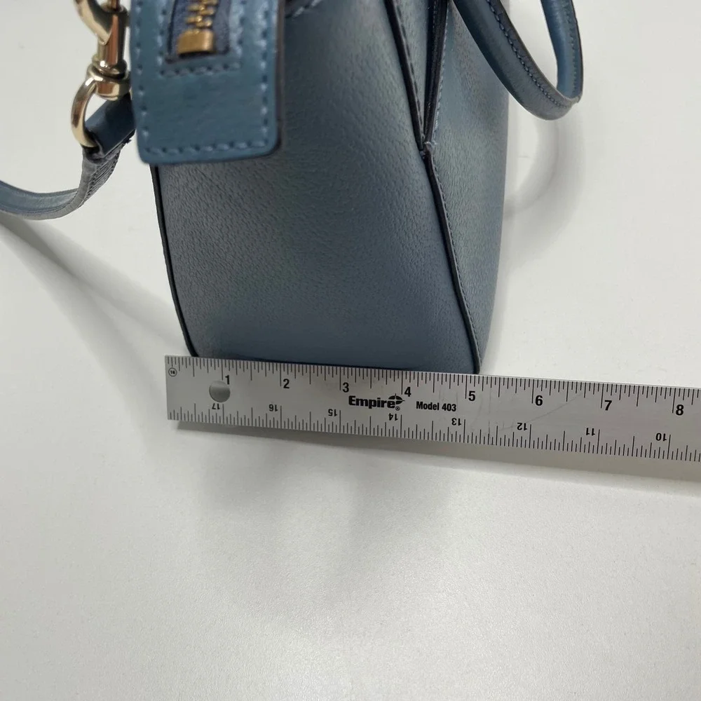 Kate Spade New York Blue Pebbled Leather Satchel Crossbody Bag Gold Hardware
